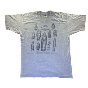Vintage Fruit of the Loom 1996 Paleo Projectile Points T-Shirt Large USA Made